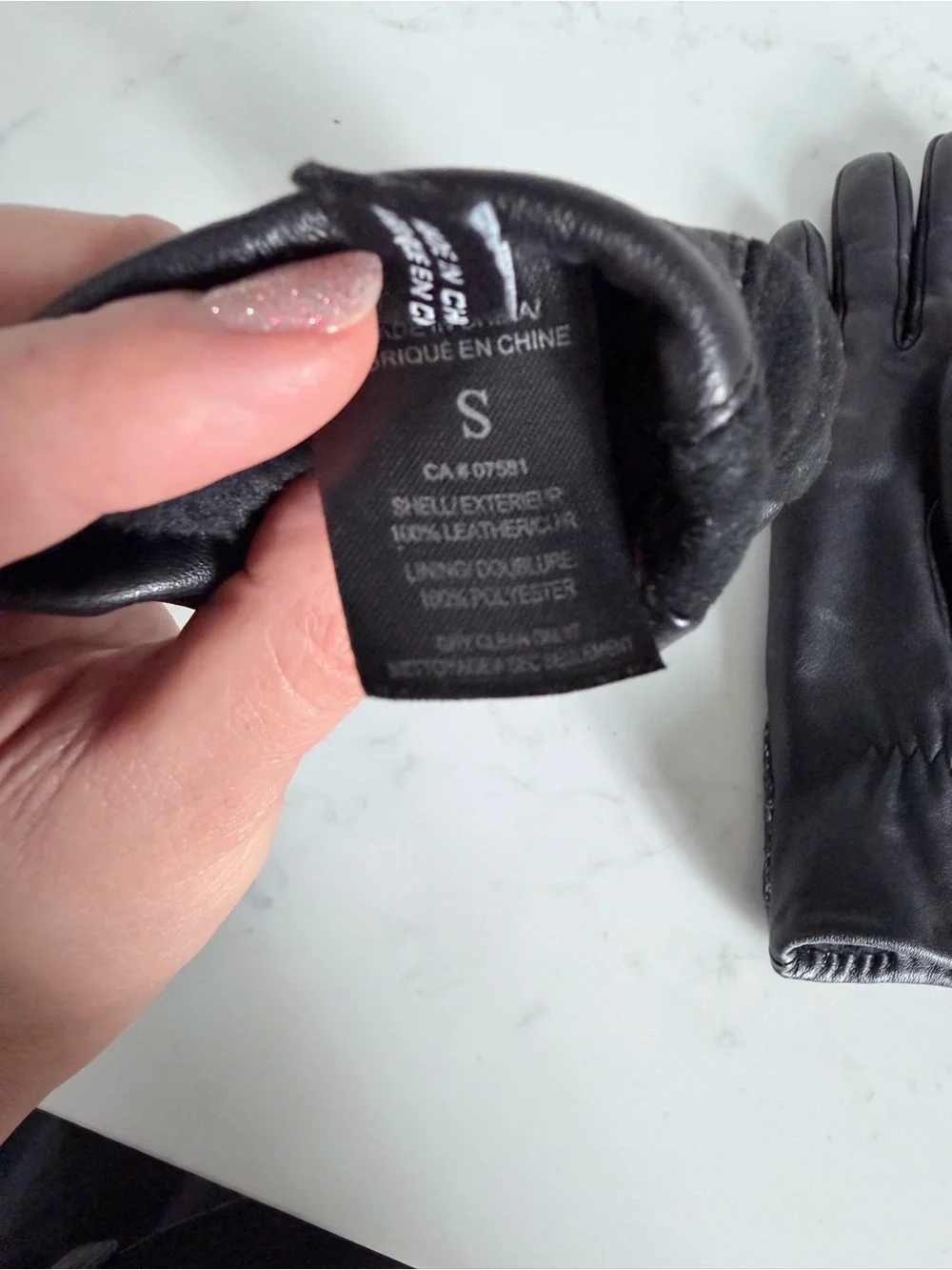 Leather and Suede Reptile-Accent Gloves - Black